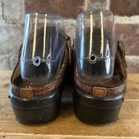 Ariat Rattan Brown Leather Woven Strap Slip On Mule Clog sz 7.5 - Picture 7 of 12